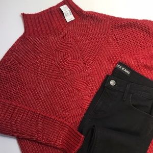 Maurices Red Cable Turtleneck